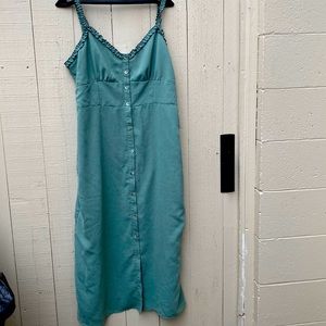 Feather + Noise Green Dress